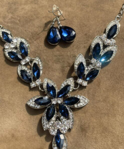 Royal blue stones necklace set